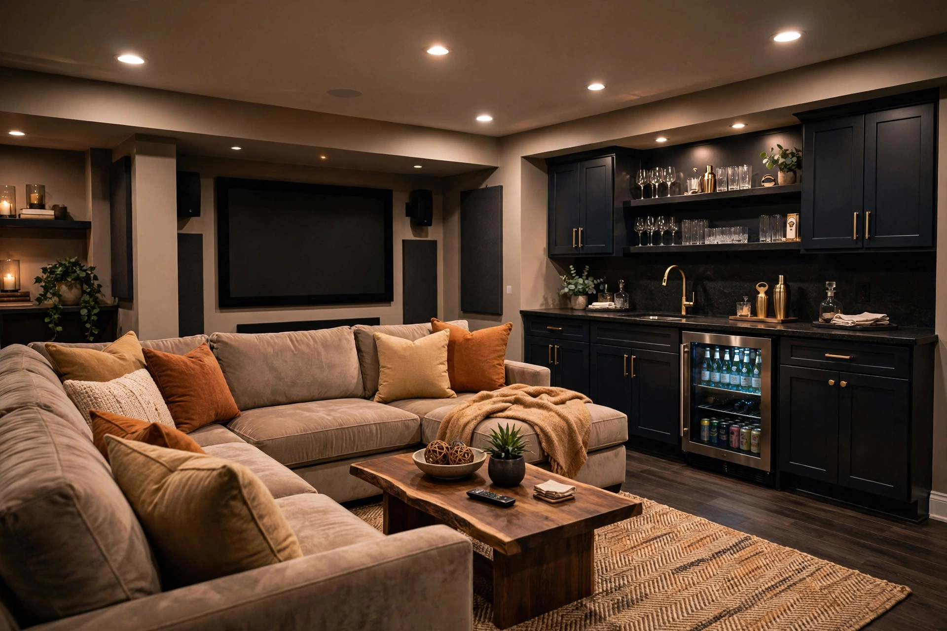 Finished basement living space